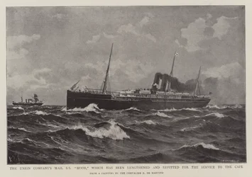 Le SS Moor de la compagnie Union, qui a été allongé et réaménagé pour le service du Cap